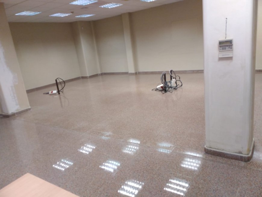 Floor polishing system with subsequent surface protection