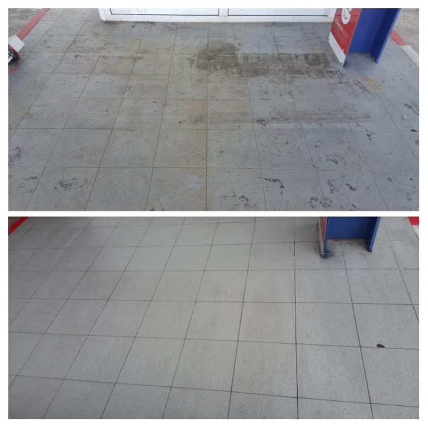 Petrol station blocks cleaning